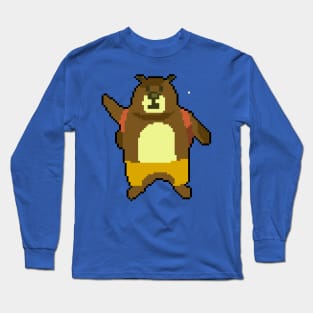 Bear Necessities: Pixel Art Bear Design for Nature-Inspired Fashion Long Sleeve T-Shirt